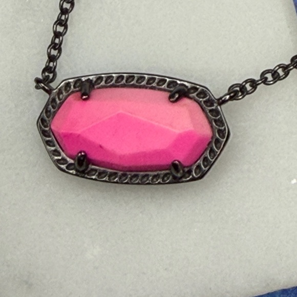 Kendra Scott Elisa Pink Black Necklace #M32 - Picture 2 of 7